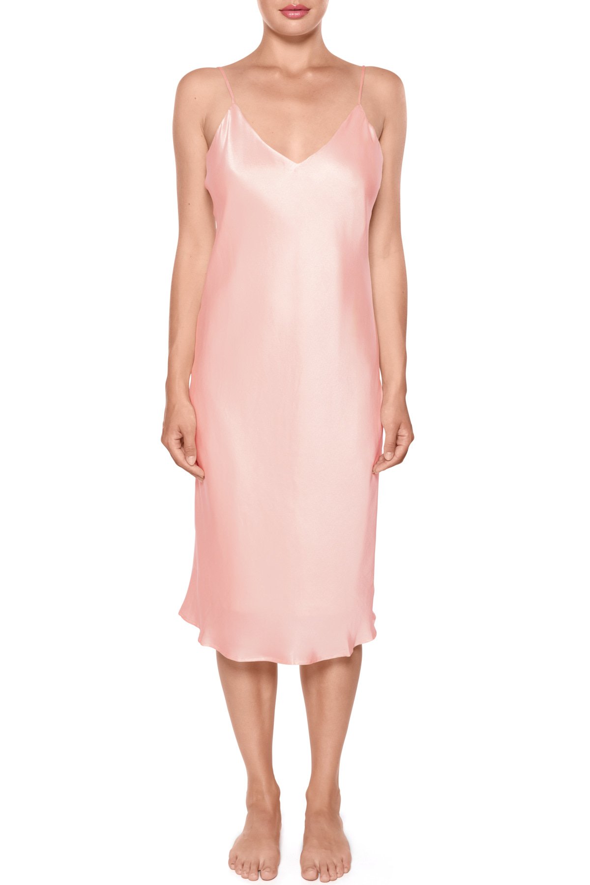Light pink slip dress, Dress with feathers