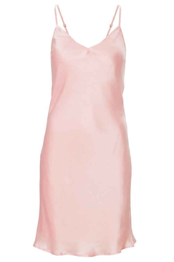 silk pink slip dress